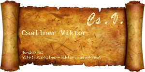 Csallner Viktor névjegykártya